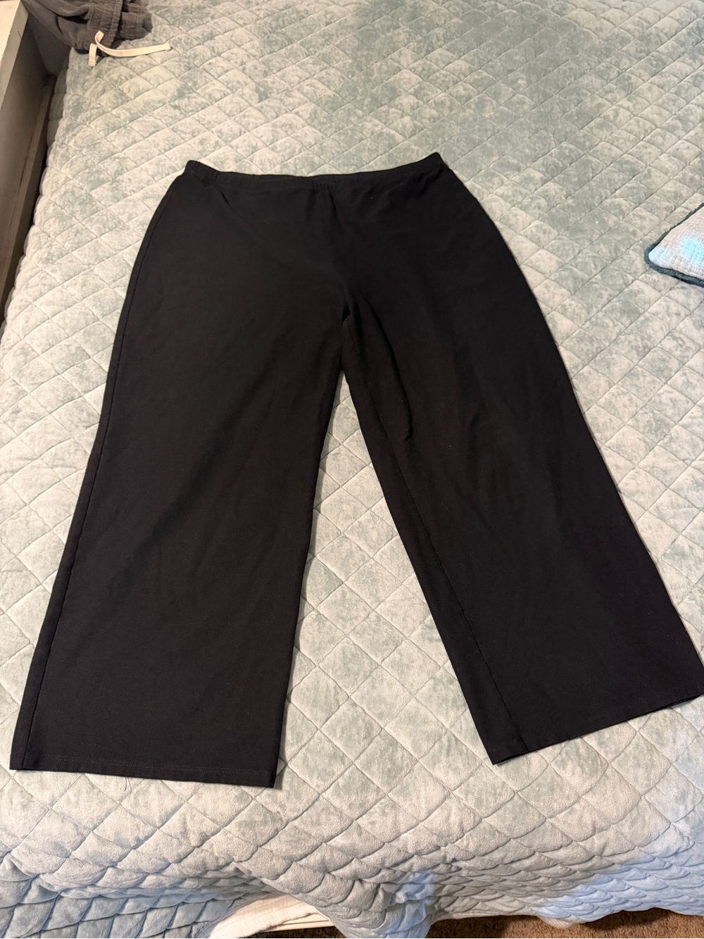Eileen Fisher Black Wide-Leg Women's Cropped Pants - size L